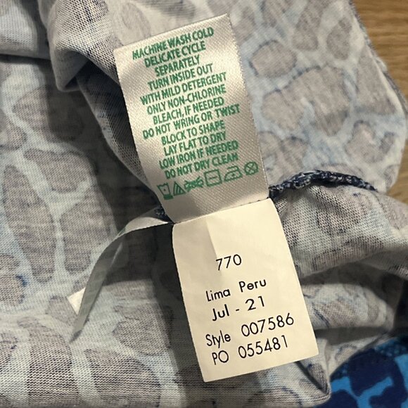 Lilly Pulitzer Etta Dress SZ Medium Oyster Bay Blue My Favorite Spot Pom V Neck - Picture 9 of 12